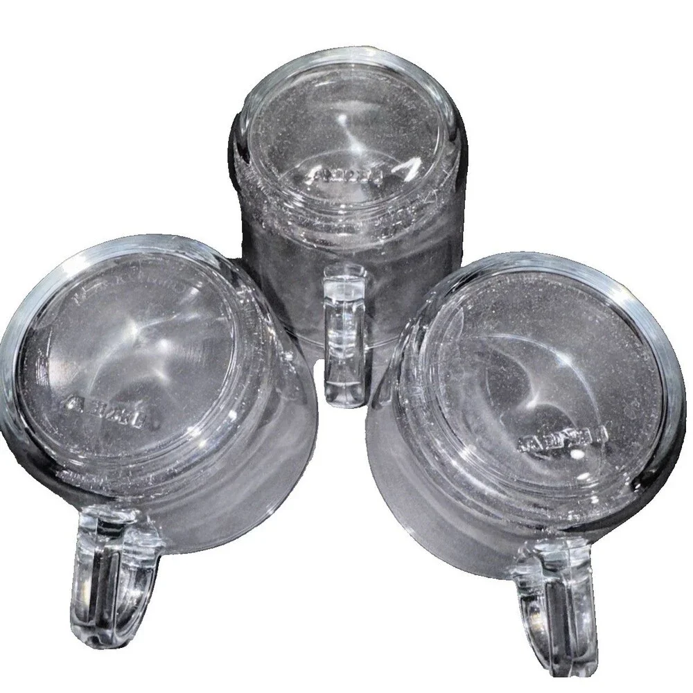 3 Ikea Clear Glass Mug New